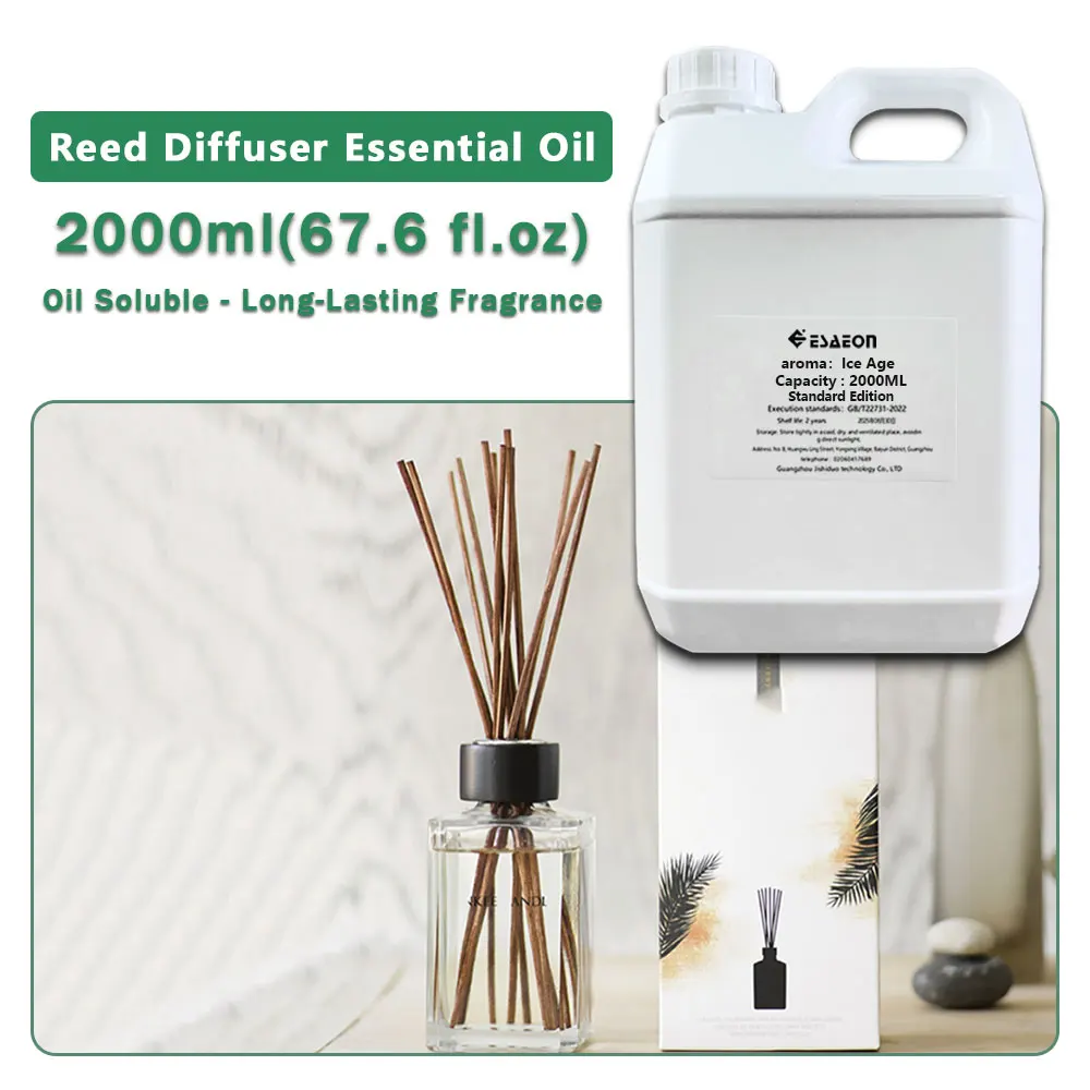 ESAEON Essential Oils, Vine Diffuser Replenishes Aromatic Oil, Aroma Reed Diffuser Oil, Ice Age/Shangri-La - 2000ML (67.6 fl.oz)