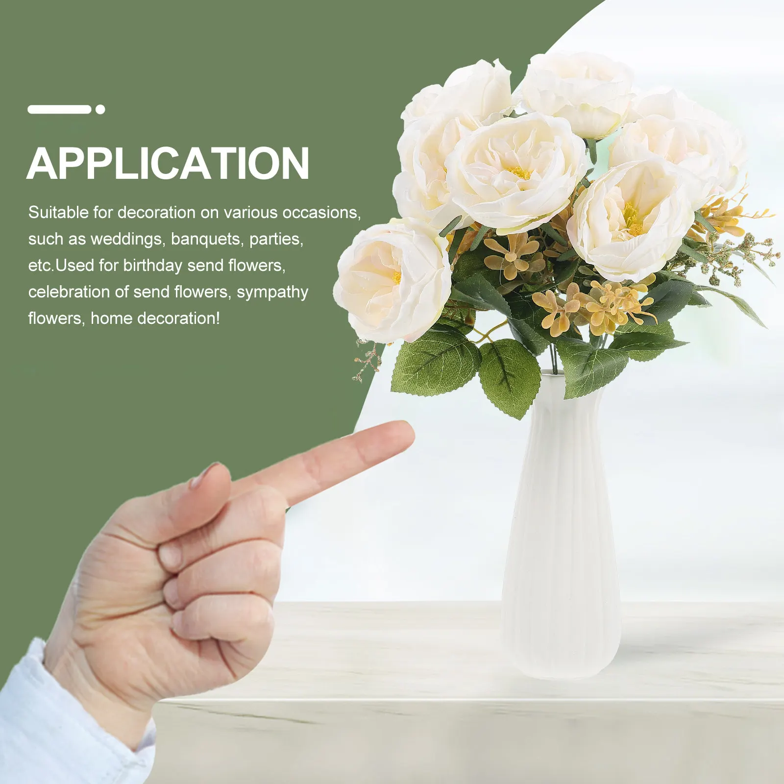 

Lifelike Simulated Peony Flower Artificial Floral Bouquet Stems for Wedding Home Decoration Party DIY Valentine's Day Gift Box
