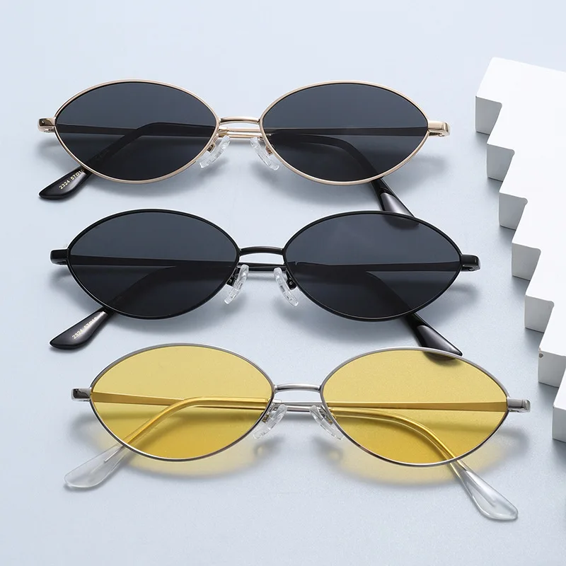 

2324 Polarized Oval Sunglasses Men Women, Retro Metal Frame Vintage Shades UV400 Protection for Driving & Outdoor Fashion 512355