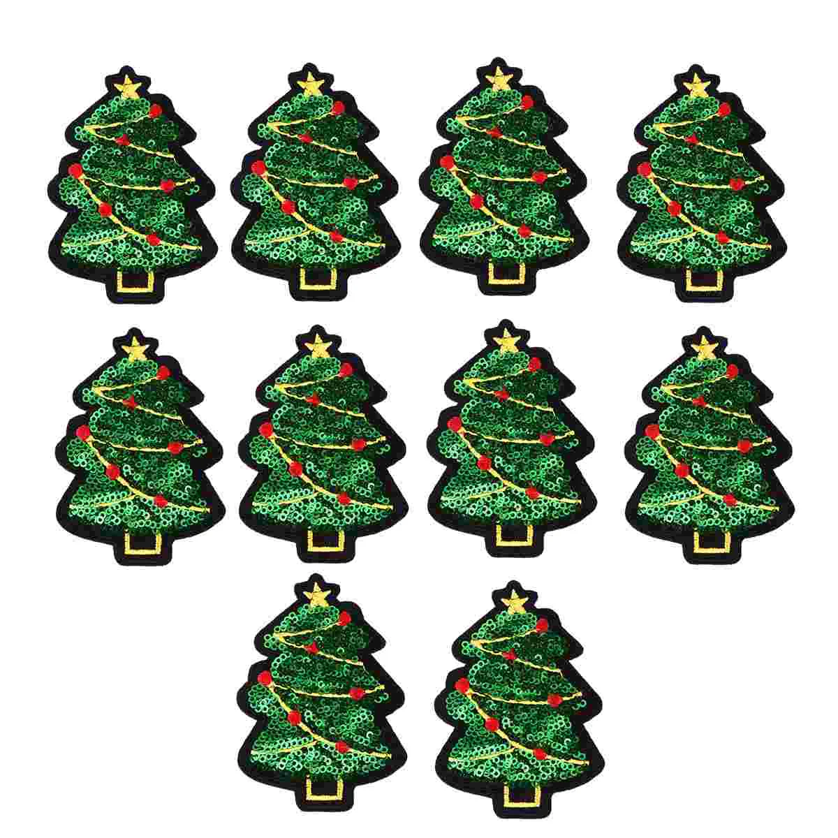 

10 Pcs Embroidered Cloth Patch Christmas Decoration Sequins Patches Appliques Theme Miss Iron Sew