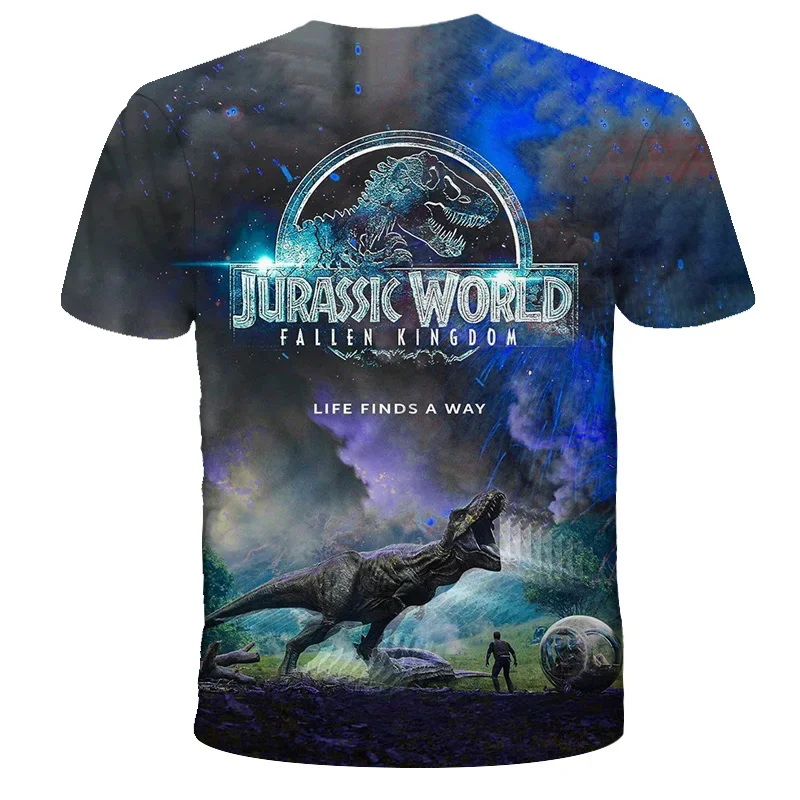 Summer New Hot Jurassic Park 3D Printed T-Shirt Fashion Casual Fun Tops T-Shirt Oversized Cool Animal Dinosaur T-Shirt