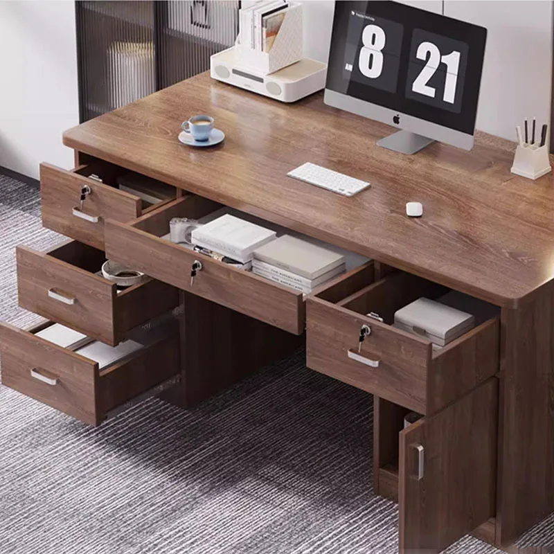 Modern Elevation Large Office Table Wooden Waterproof Bedroom Computer Office Table Study Drawers Bureau Meuble Furniture