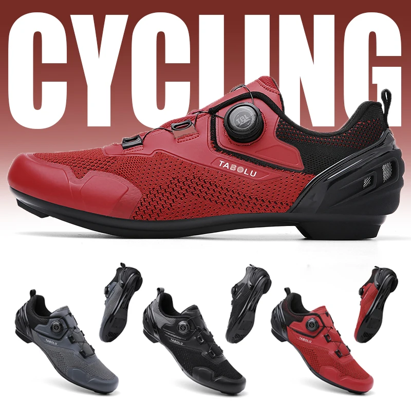 

Latest men's mesh cycling shoes, breathable and lockable cycling shoes, road sole racing shoes