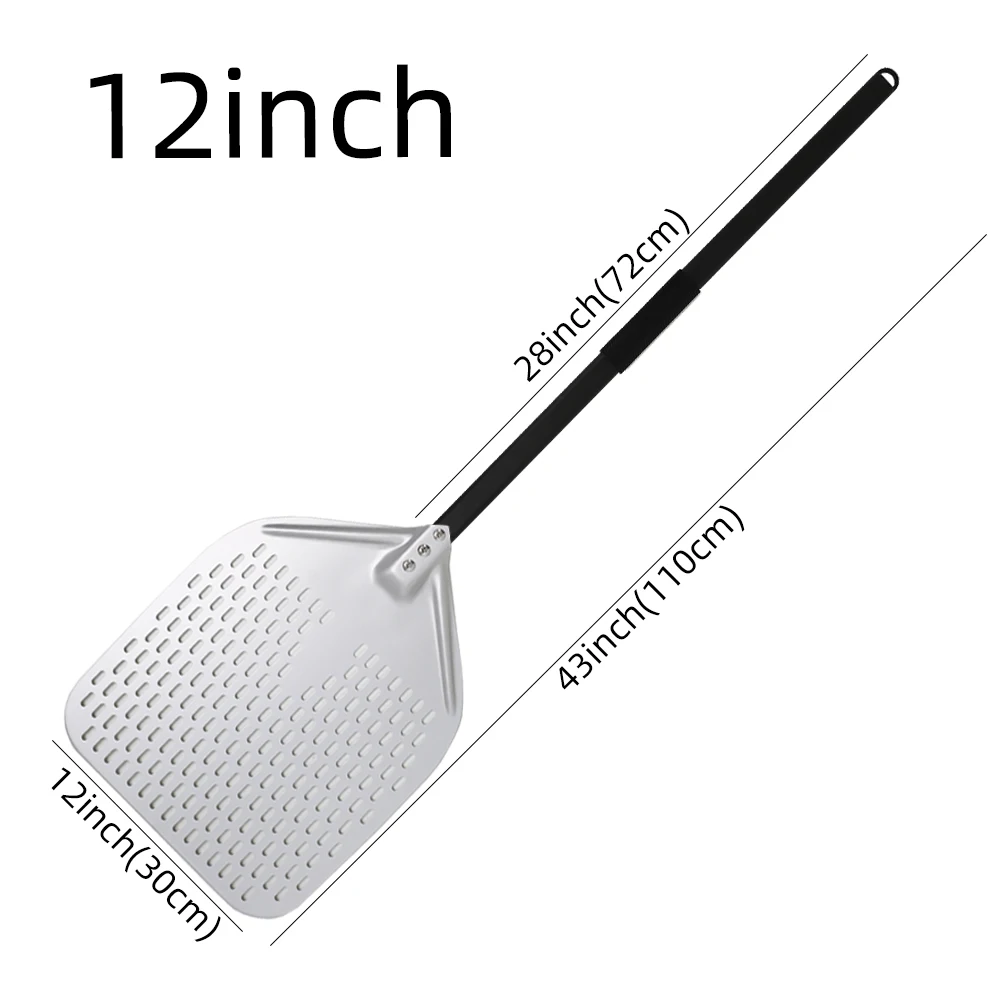 HEXINGYUAN 10 12 13 14 zoll Große Pizza Perforierte Schaufel Paddle Kurze/Lange Griff für Ofen Drehen Schälen Küche Utensilien pizza Backen Werkzeuge 4