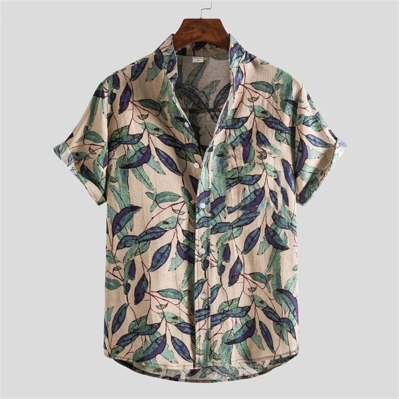 Floral Printed Summer Shirt For Men 3D Print Oversized T-shirts Short Sleeved Male Clothing Holiday Casual Blouse Streetwear