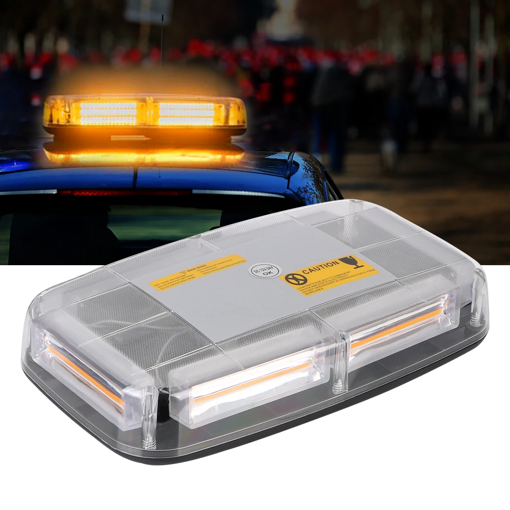 Car Strobe Warning Light DC12~24V Police Flasher Vehicle Roof Flashing Beacon Emergency Signal Lamp Yellow LED COB Ceiling Lamp