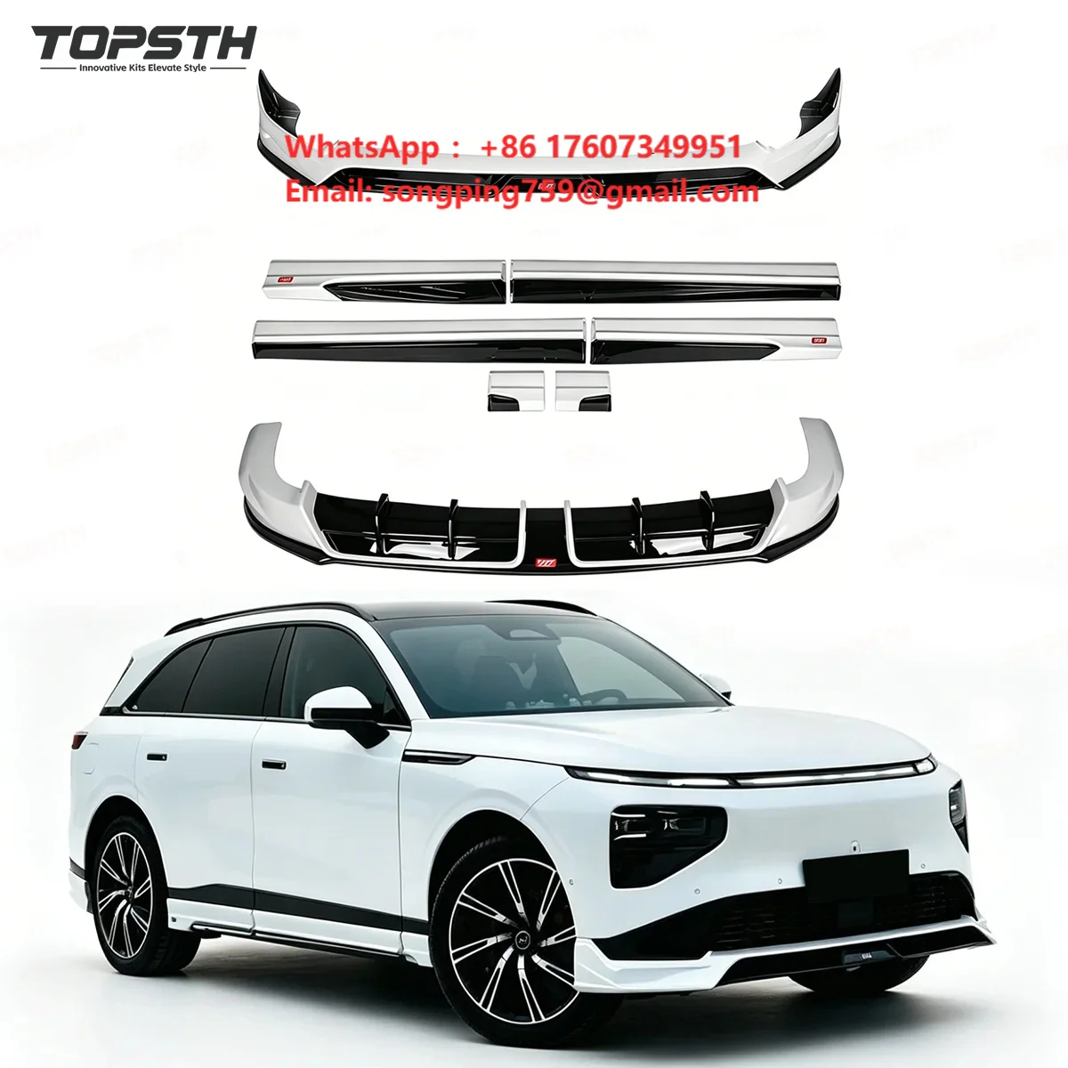 For 2025+ XPENG G9 Front Lip Side Skirts Rear Diffuser Exterior Trim PP Plastic Sports Style Body Kit Accessories