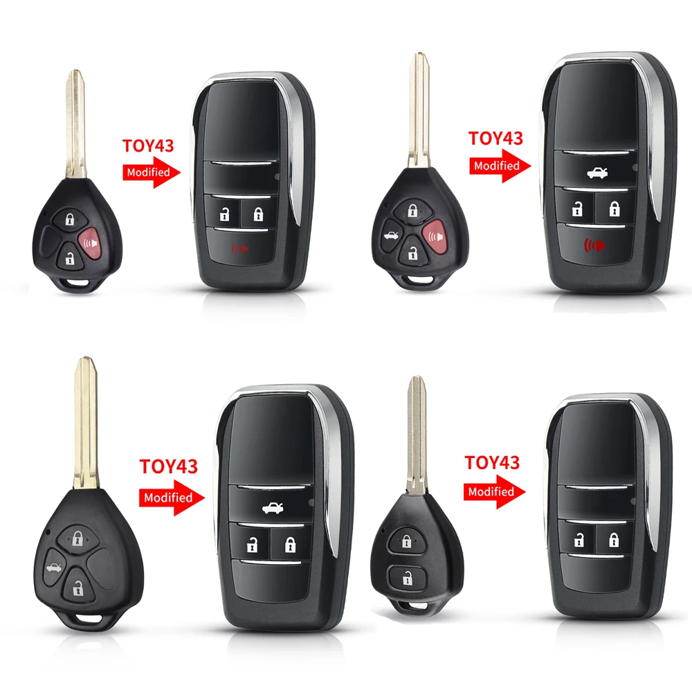 

Модифицированный брелок с 2/3/4 кнопками для Toyota Reiz Camry Rav4 Yaris Corolla 4Runner Avlo 2017 2019, откидной корпус дистанционного ключа автомобиля