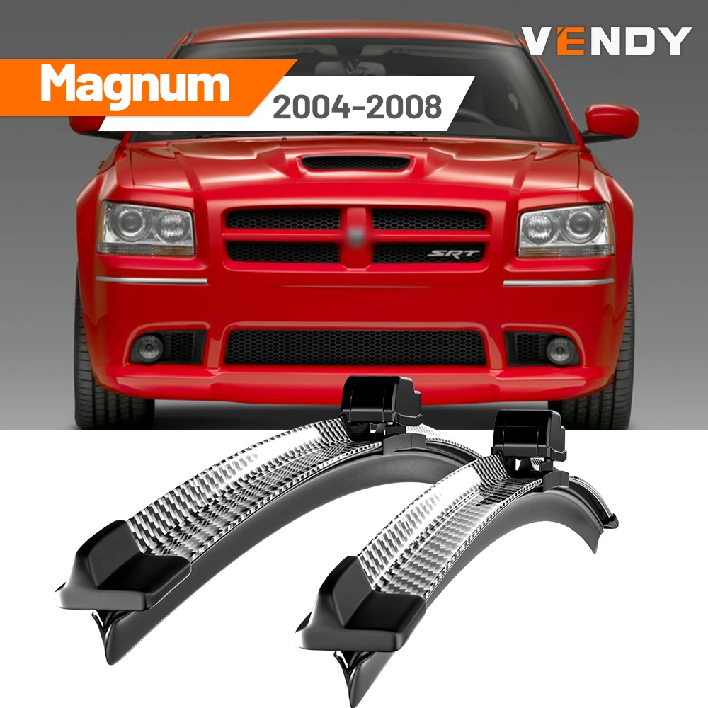 

For Dodge Magnum 2004-2008 2005 2006 2007 2pcs Front Windshield Wiper Blades Windscreen Wipers Carbon Fibre & Black
