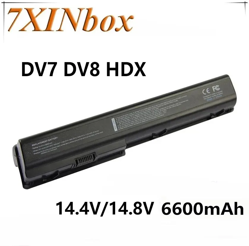 Imagem -01 - Portátil para hp 14.4v Dv7 Dv8 Hdx X18 Hstnn-xb75 Hstnn-db75 Hstnn-ob75 Dv71130us 480385001 464059-141 Dv7-1132nr 7xinbox-bateria do portatil para hp 144v dv7 dv8 hdx x18 hstnn xb75 hstnn db75 hstnn ob75 dv71130us 480385001 464059 141 dv7 1132nr 7xinbox bateria do 01