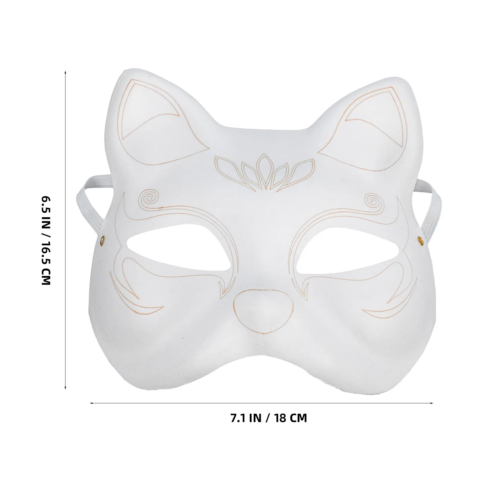 Cat Design White Paper Pulp Blank DIY Mask for Masquerade Party Halloween Cosplay Accessories DIY Mask Craft Blanks