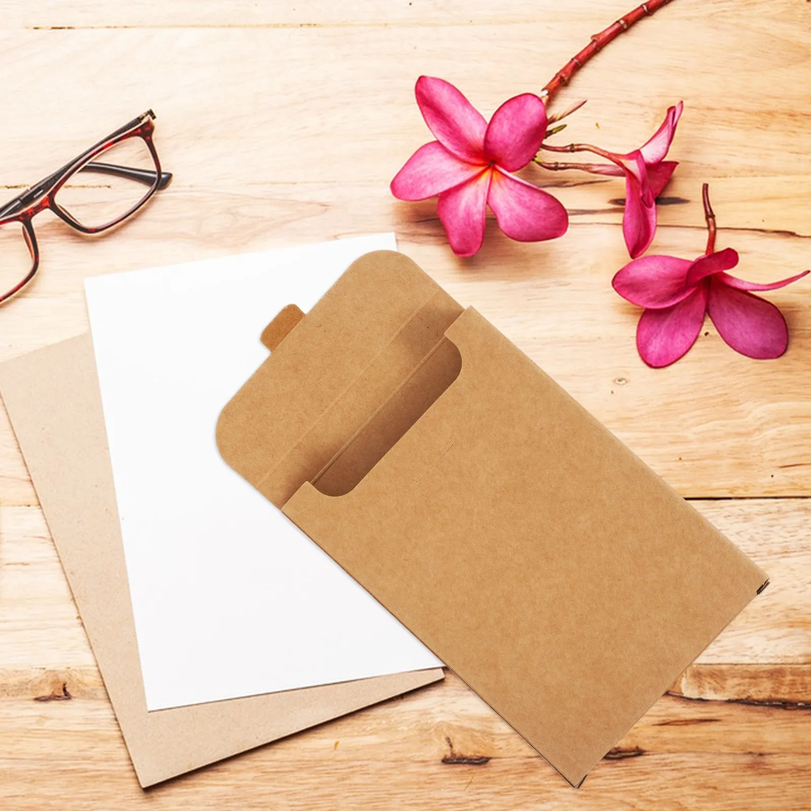 

20Pcs Premium Kraft Paper Packaging Boxes for Greeting Cards Postcards Envelopes Small Business Storage Mailing DIY Present