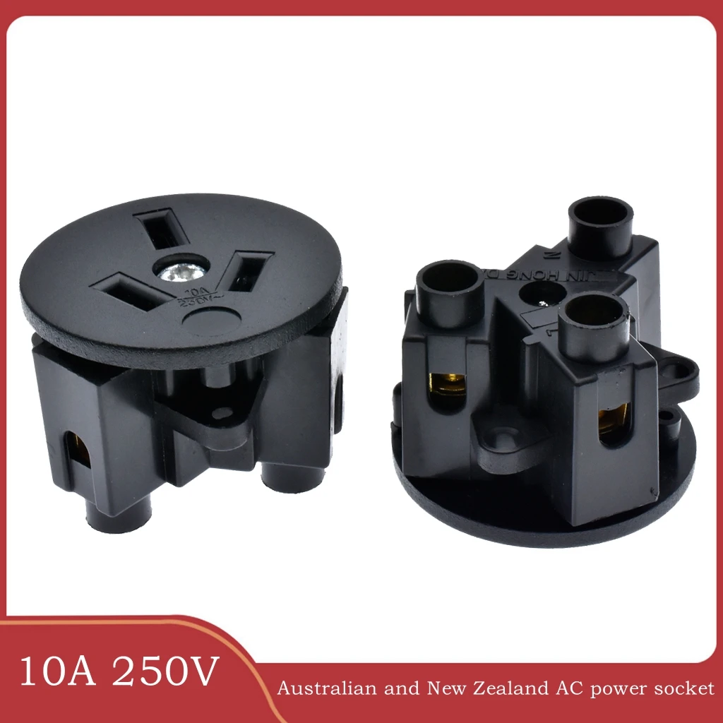 Black Copper 10A 250V Australian and New Zealand Universal Electrical AC power socket