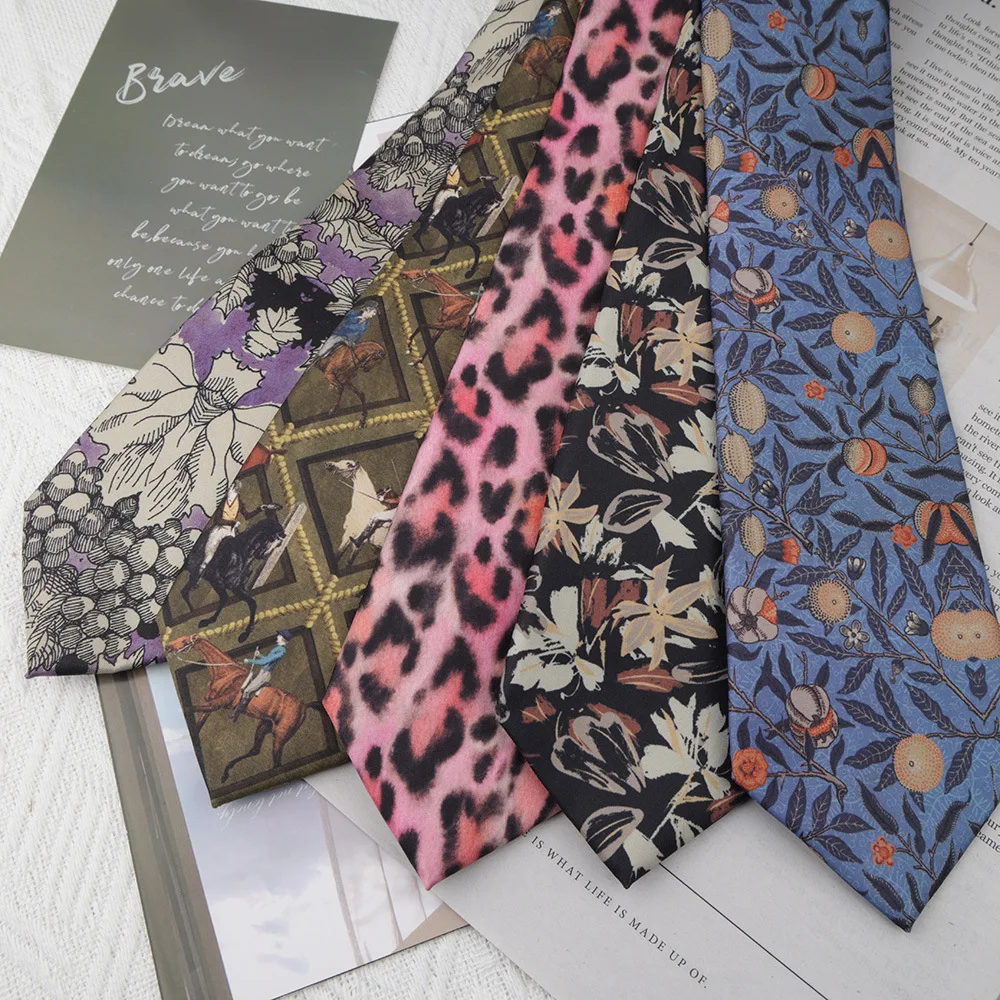 8cm New Creative Design Cartoon Portrait Printed Neckties Mens College British Girls Student Casual Shirt Accessories Neck Tie