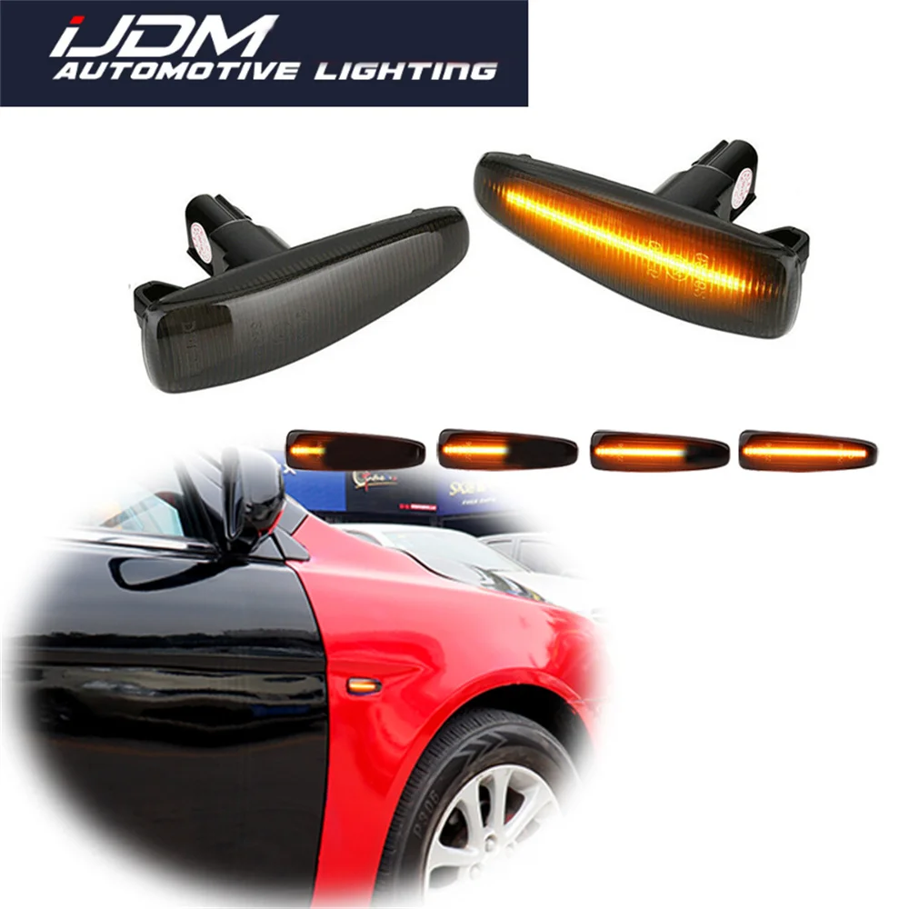 

For Mitsubishi Lancer Evolution X Mirage Outlander Sport Dynamic LED Front Fender Side Marker Turn Signal Lights Parking Lights
