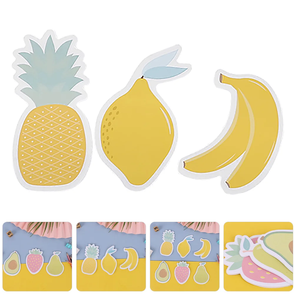 Bloc de notas decorativos pelables en forma de fruta, suministros de oficina divertidos, Bloc de notas de manzana y fruta, 6 uds.
