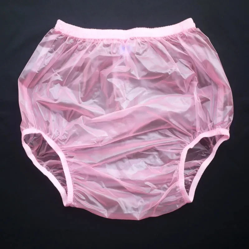 ABDL calzoncillos grandes de plástico de cintura alta, ropa interior ultrasuave, silenciosa, de PVC, impermeable, antifugas laterales, pantalones urinarios para adultos