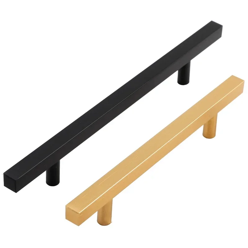 

BCD 500mm Quadrilateral Solid Cabinet Handles Wardrobe Door Kitchen Cabinet Drawer Gold Black T Knobs and Handles for Furniture