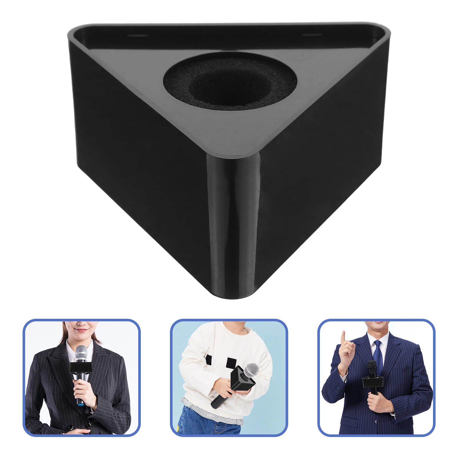 

2pcs Microphone Stand Flag Station Desktop Mic Logo Flag Accurate Positioning Lightweight Abs Material Interview Conference Room