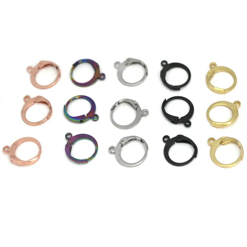 20pcs Hypoallergenic Stainless Steel Leverback Earrings Hooks Findings Black Color Earring Clasps Earwire For DIY Jewelry Making