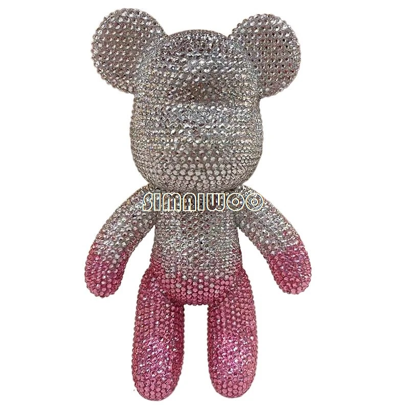 Gradient Rhinestone Bear Statue DIY Handmad Doll Diamond Painting Toy Mosaic Cross Stitch Gift Birthday Wedding Kids Girl