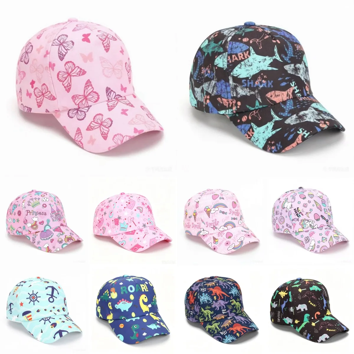 Children's Digital Printed Baseball Cap Girls Unicorn Cap Boys Dinosaur Baseball Cap