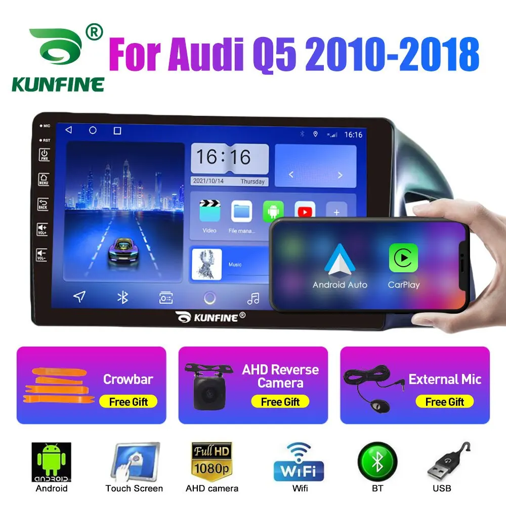 10.33 Inch Car Radio For Audi Q5 2010-2018 2Din Android Octa Core Car Stereo DVD GPS Navigation Player QLED Screen Carplay