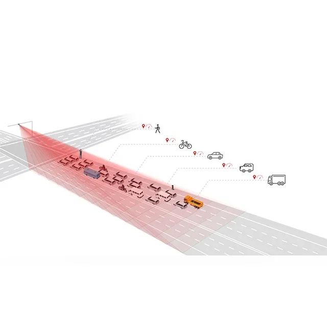 도착 차량 조기 경고 교차를 위한 80Ghz 다중 차선 교통 레이더
