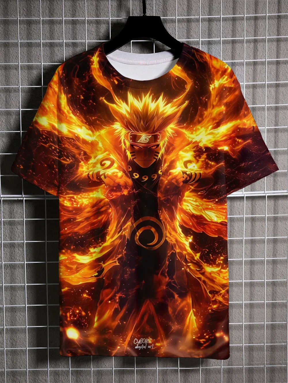 2024 Summer New Fashion Japanese Anime Naruto Men's T-shirt 3D Printed Naruto Pattern Street Casual Oversized Men's Short Sleeve