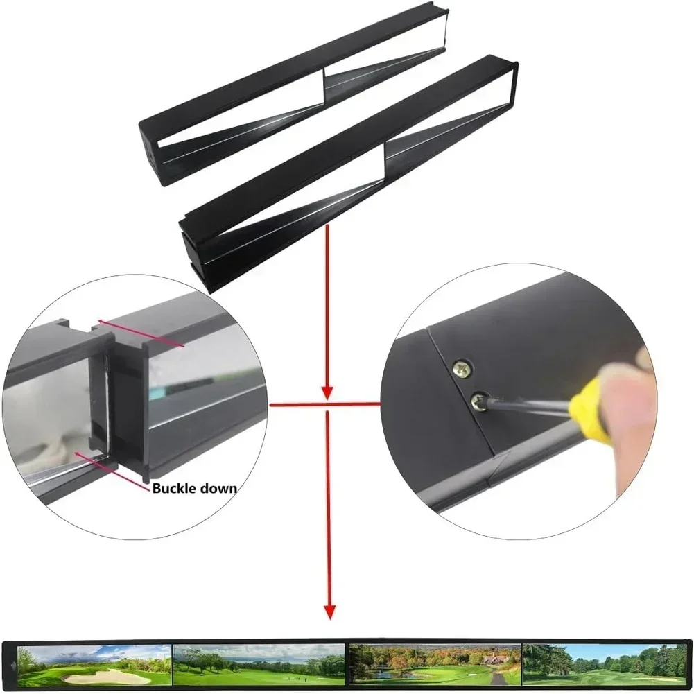 Easy Installation Mirror Beveled Mirror 880*50mm Four-Sided Mirror Clear Reflection Compact Design Easy Installation