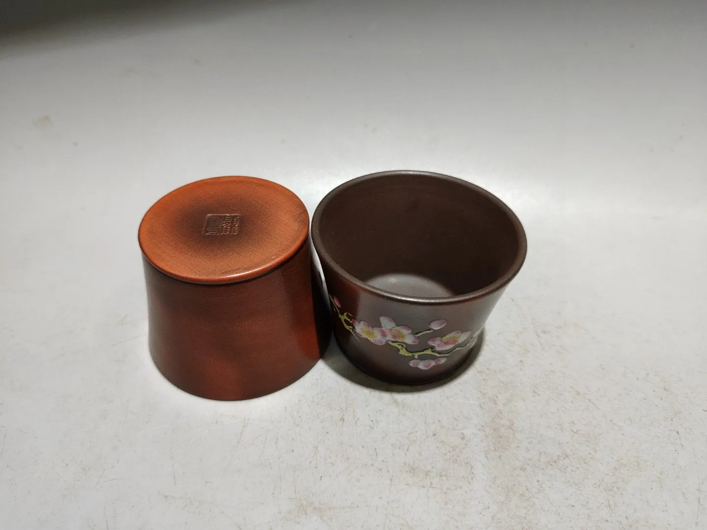 Purple teapot Yixing Purple Clay Teapot Kiln discoloration Magpie and Plum  Blossom Pattern Xishi Pot 2 cups a set Kettle Teapot