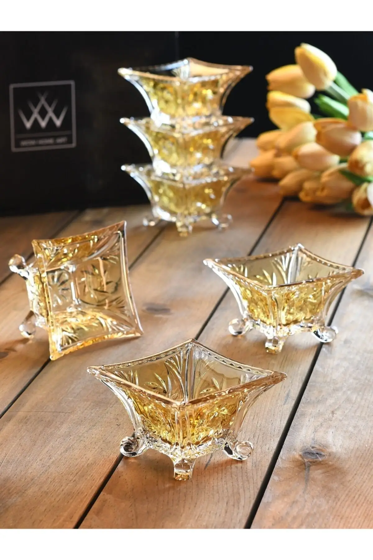 

Art - 6 Pcs Glass Bowl-Lokum-Drajelik-Reçellik-Confectionary-Breakfast