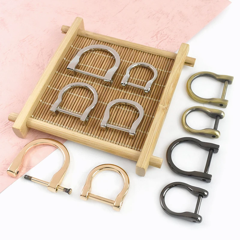 

4/10Pcs 14-25mm Metal D Ring Buckle Detachable Screw Clasp Bag Chain Hanger Hook Handbag Adjust Side Clip Clasps DIY Accessories