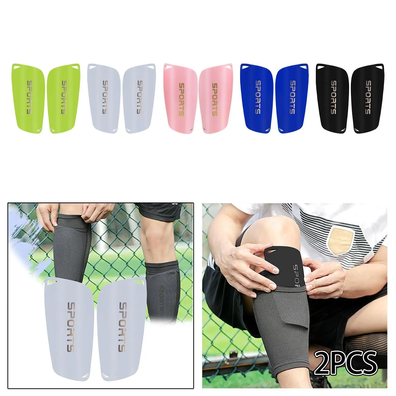 

2Pcs Soccer Shin Guards Shock Absorbing Outdoor Sports Calf Guards for Soccer