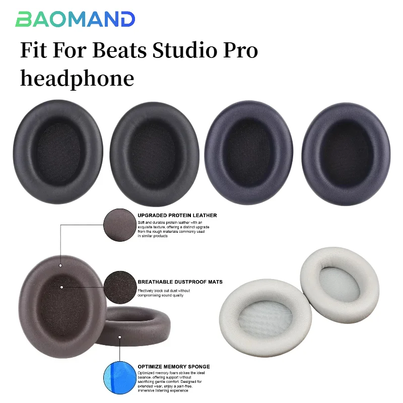 

Replacement Earpads for Beats Studio Pro Earmuffs Ultra-soft Sponge Cushion Cover Repair Parts Headphone