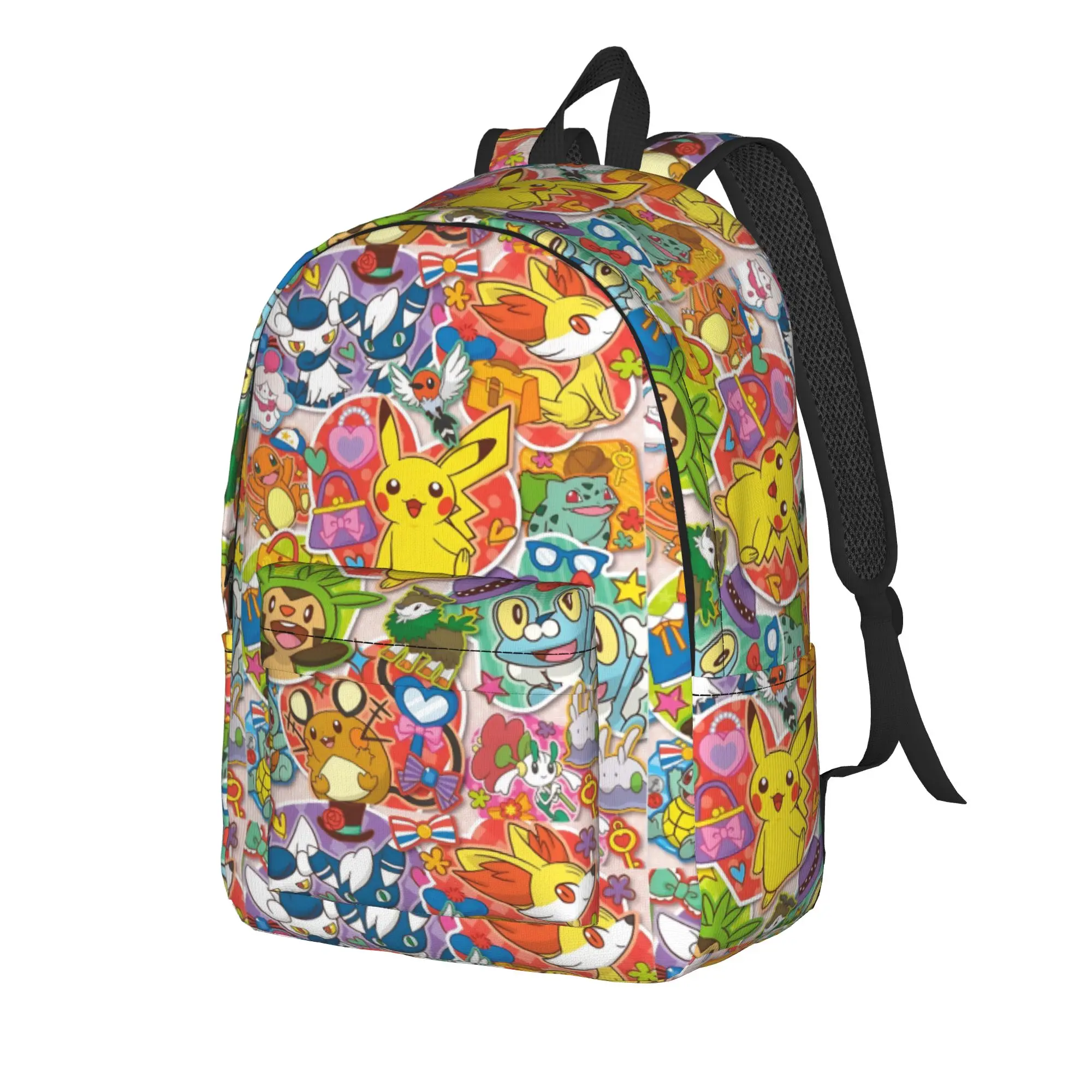 Fashion Cartoon Pokemon Theme Backpack  Mochilas Super Quality Camping Retro Washable Rucksack