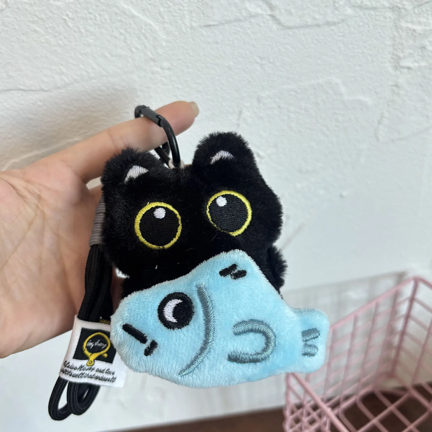 Cute Plush Big Eyed Black Cat Doll Pendant Girl Backpack Doll Pendants Couple Bag Keychain Phone Charms Bag Pendant Accessories - view 6