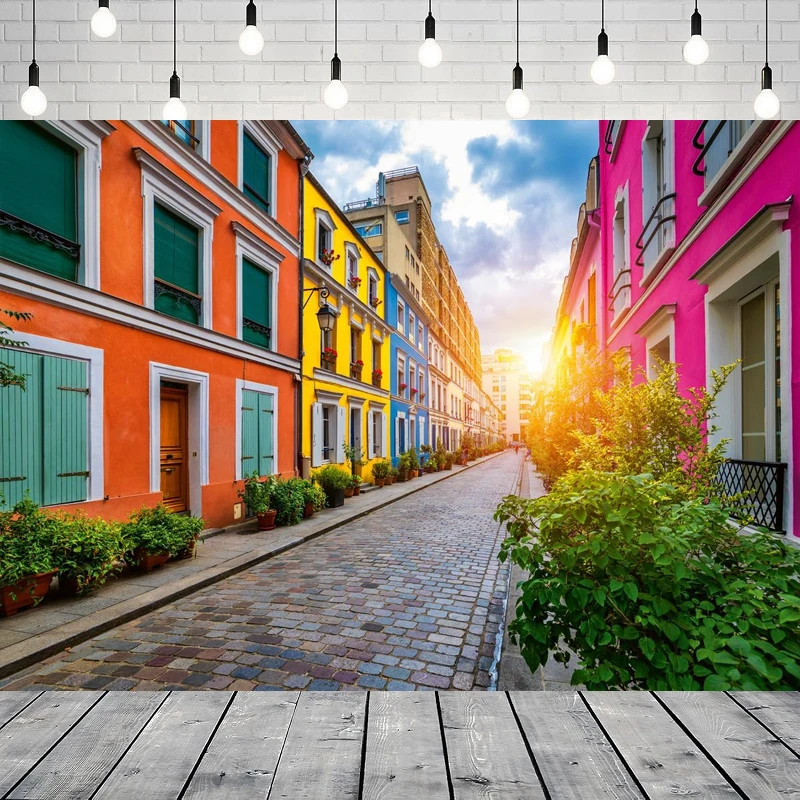 Fondo de fotografía callejera de una ciudad mexicana, calle vacía y colorida en el centro histórico de Campeche, telón de fondo para fiestas, pancarta de pared