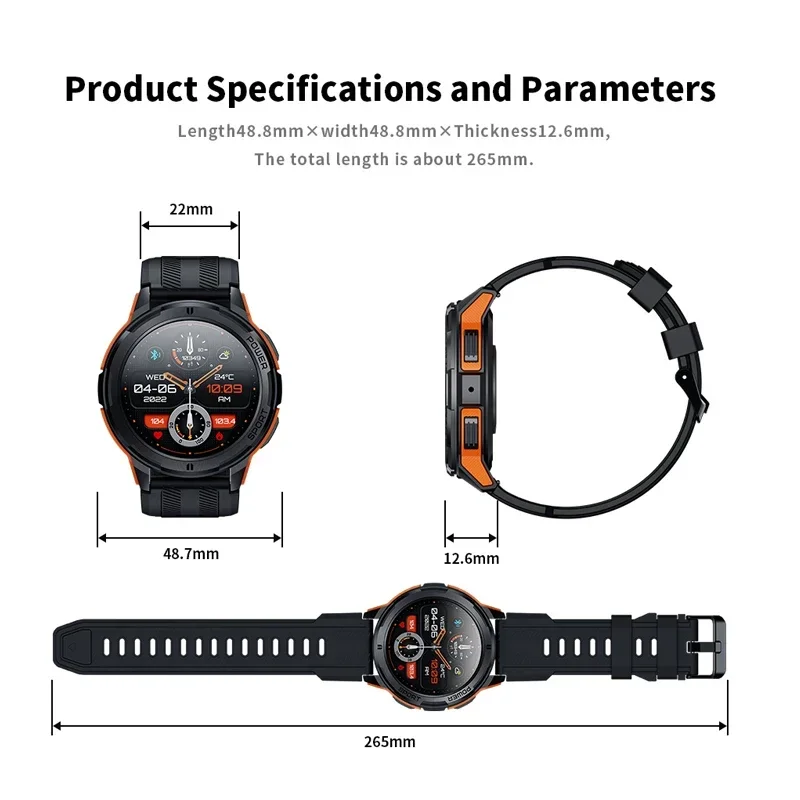 2024 Amoled Smartwatch Men Bluetooth Call Heart Rate Monitor 1.43'' HD Screen 100+ Sports Voice Assistant  Smart Watches for Men