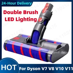 Dyson v7,v8,v10,v11用電動ダブルフロアブラシ,コードレス掃除機ヘッド,アクセサリー