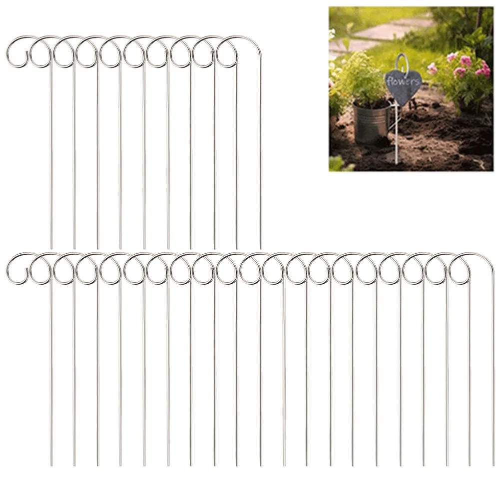 30pcs Stainless Steel Plant Tag Hanger For Outdoor Gardens Flower Beds Pots And Planters Sign Support