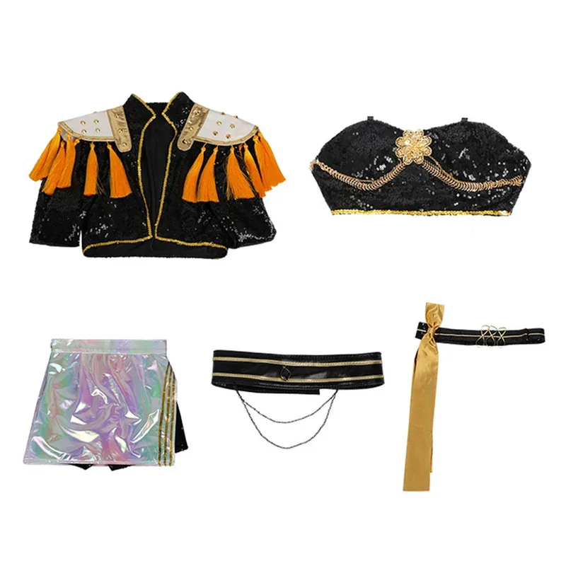 Disfraz de juego de rol de cazador de demonios de dibujos animados KPop Mira, peluca roja, conjunto de Halloween, disfraz de mujer adulta, conjunto de fiesta jhg; g852