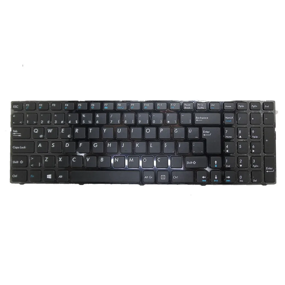 Laptop Keyboard MP-13A86TQ-5281 0KN0-CN2TU12 Turkish TR New With Black Frame
