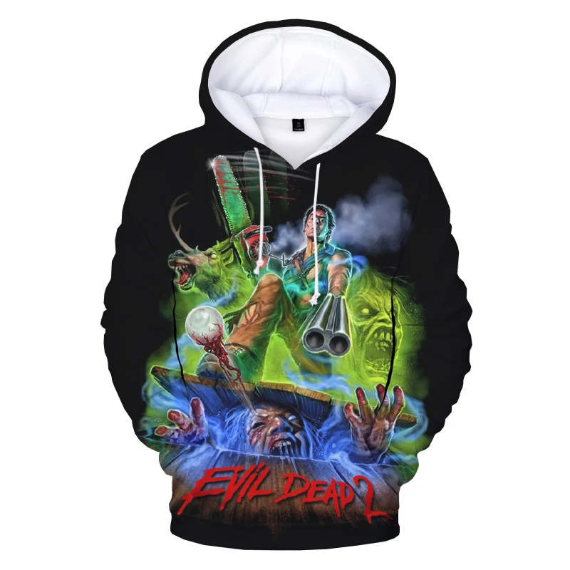 

Horror Movies Ash VS Evil Dead 3D Graphic Hoodies Men Women Sweatshirt Harajuku Halloween Oversized Hoodies Pullovers Coat Tops