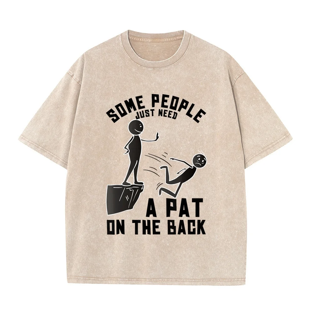 Pat On The Back Funny Adult Sarcastic Design T-Shirt Men Clothes Mens Ropa Y2k Hombre Minimal Printed Cotton Tee Short Sleeve