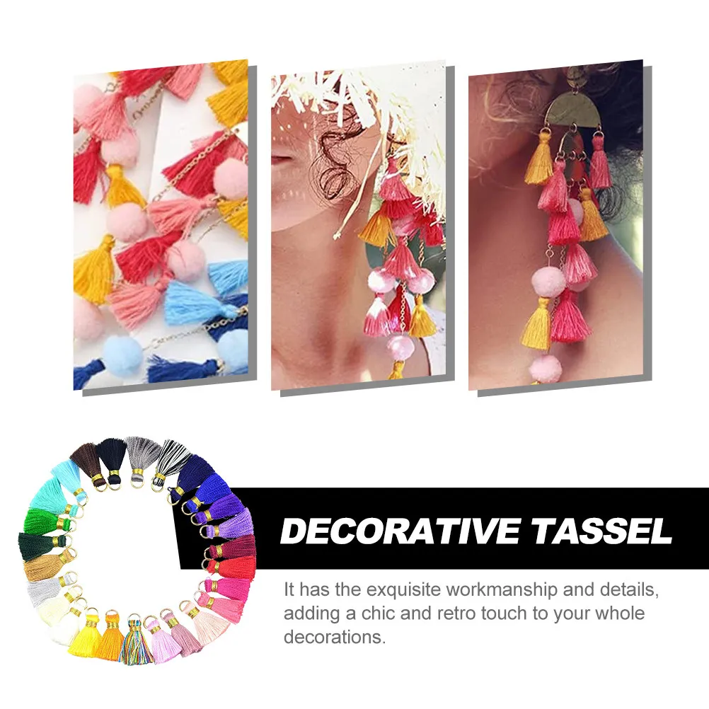 100Pcs Stylish Tassel Pendant DIY Handmade Supply Multipurpose Decorative Bag Accessory Keychain Curtain Fringe view 5
