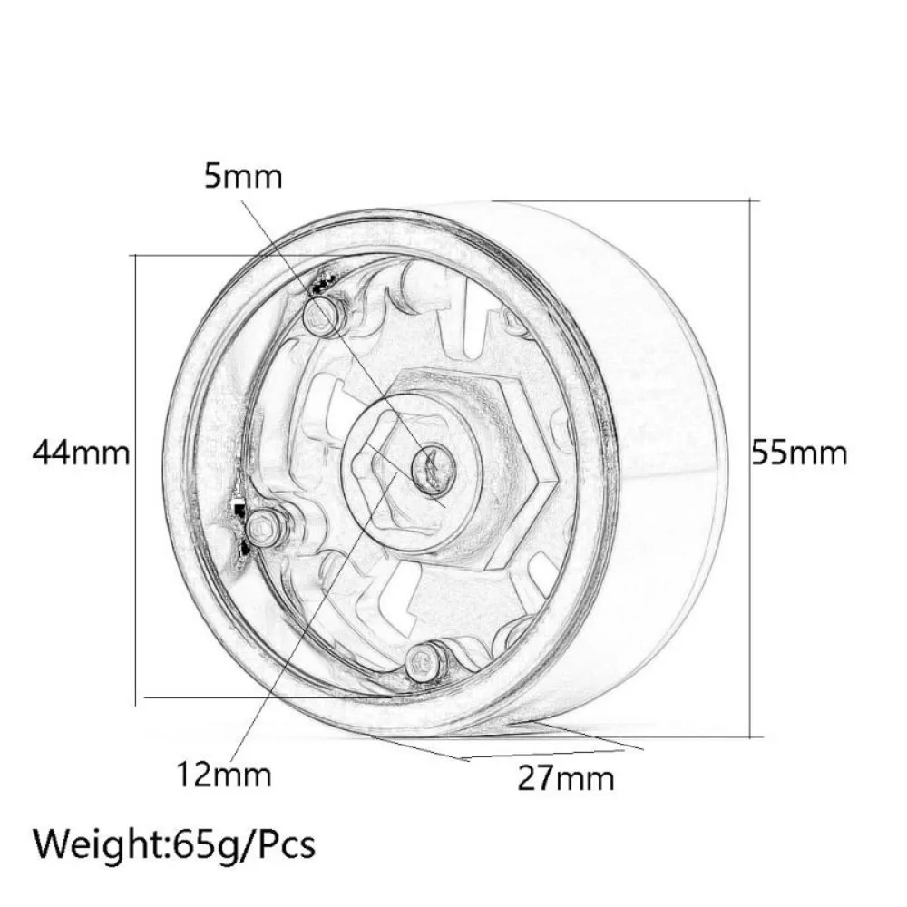 4 stuks 1.9-in Aluminium CNC Wielen Hub voor 1/10 RC Crawler Auto Traxxas TRX4 Defender AXIALE SCX10 RC4WD D90 Wraith Wrangler