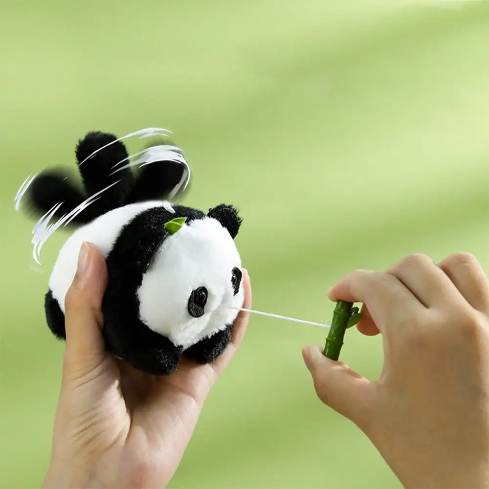 Panda cauda de pelúcia balançando chaveiro coelho puxar corda saco de pelúcia ornamento adorável brinquedo gatinho boneca pingente decoração do quarto