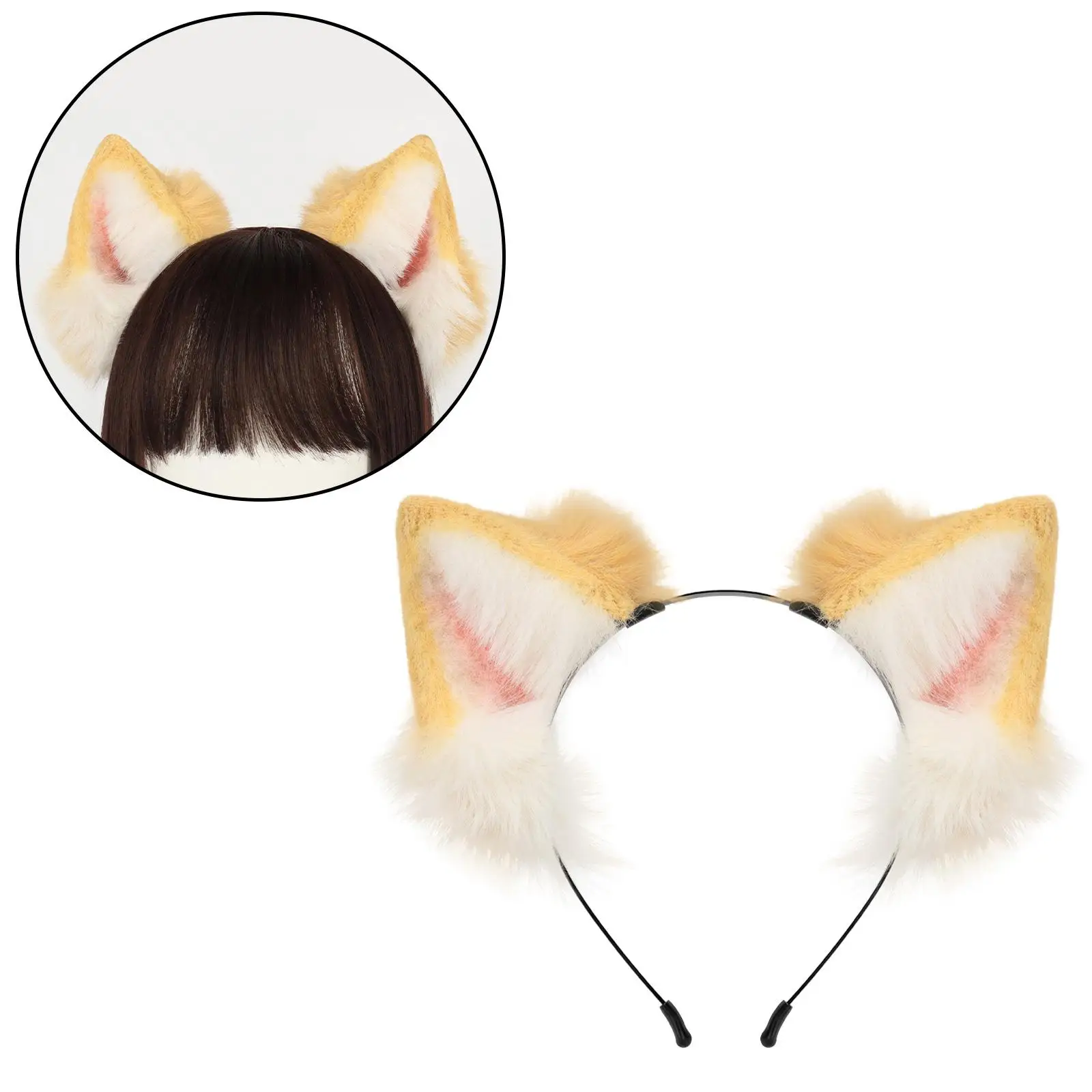 

Hair Hoop Dog Ears Decor Headwear Headdress Plush Wolf Ears Hair Clip for Carnival Role Play Party Prom Costume Accessories