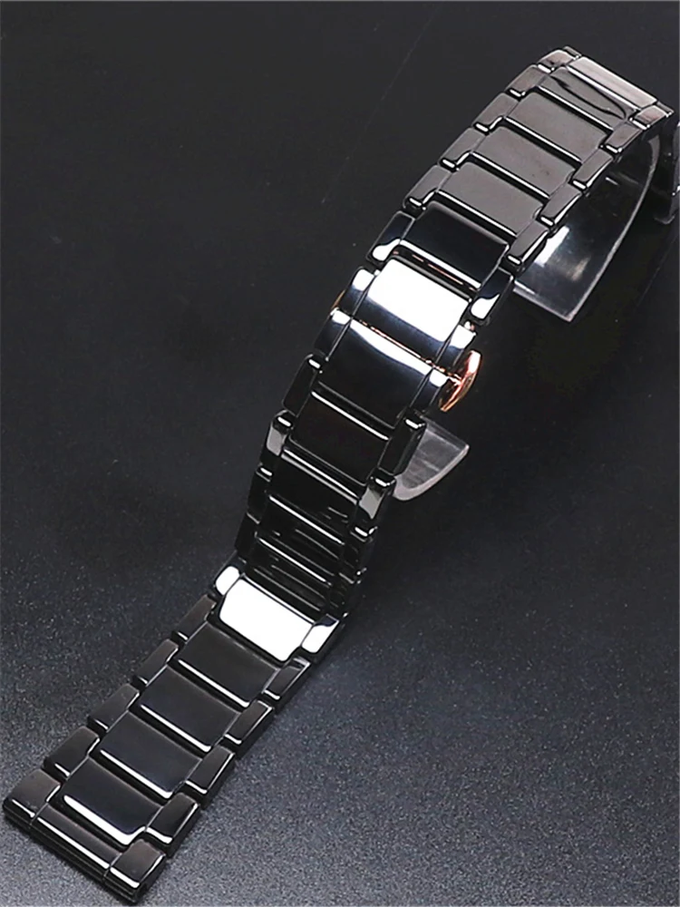 

22mm Butterfly Buckle Black Bracelet Watch Accessories